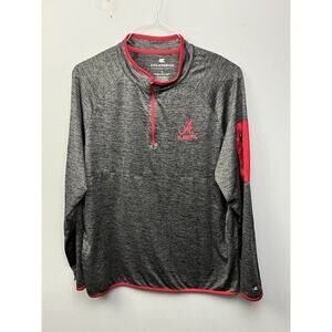 Alabama Crimson Tide 1/4 Zip Jacket Men's Large Colosseum NCAA College Red Gray
